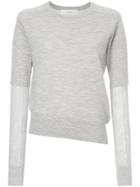 Cyclas Panelled Sleeves Jumper - Grey