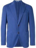 Boglioli Peaked Lapel Blazer, Men's, Size: 46, Blue, Cotton/cupro