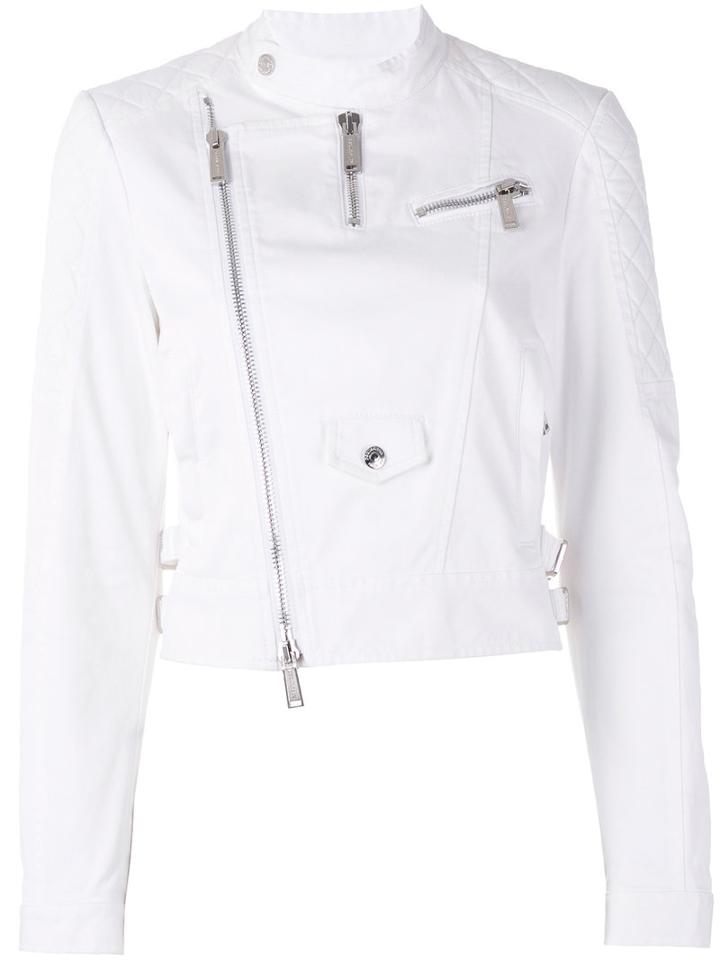 Dsquared2 - Biker Jacket - Women - Cotton/spandex/elastane/viscose/copper - 40, White, Cotton/spandex/elastane/viscose/copper