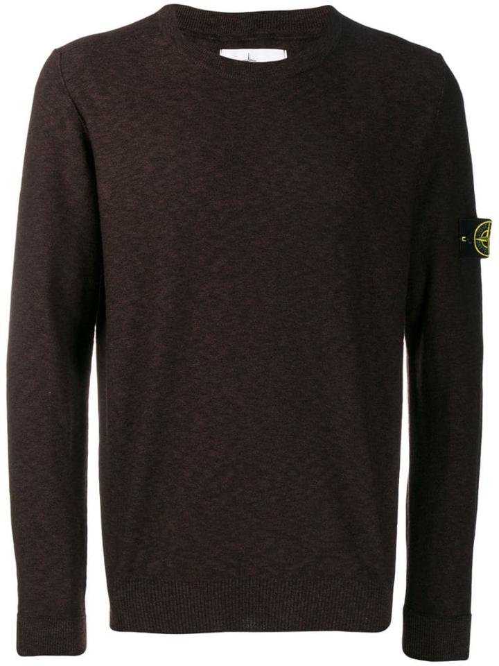 Stone Island Marled Knitted Jumper - Brown