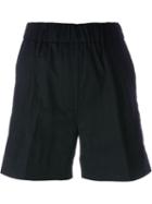 Forte Forte Elastic Waistband Shorts, Women's, Size: 0, Black, Linen/flax/cotton