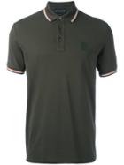 Emporio Armani Striped Trim Polo Shirt, Men's, Size: Medium, Green, Cotton