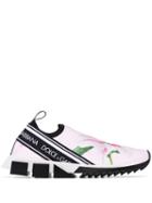 Dolce & Gabbana Sorrento Lily Print Sneakers - Pink