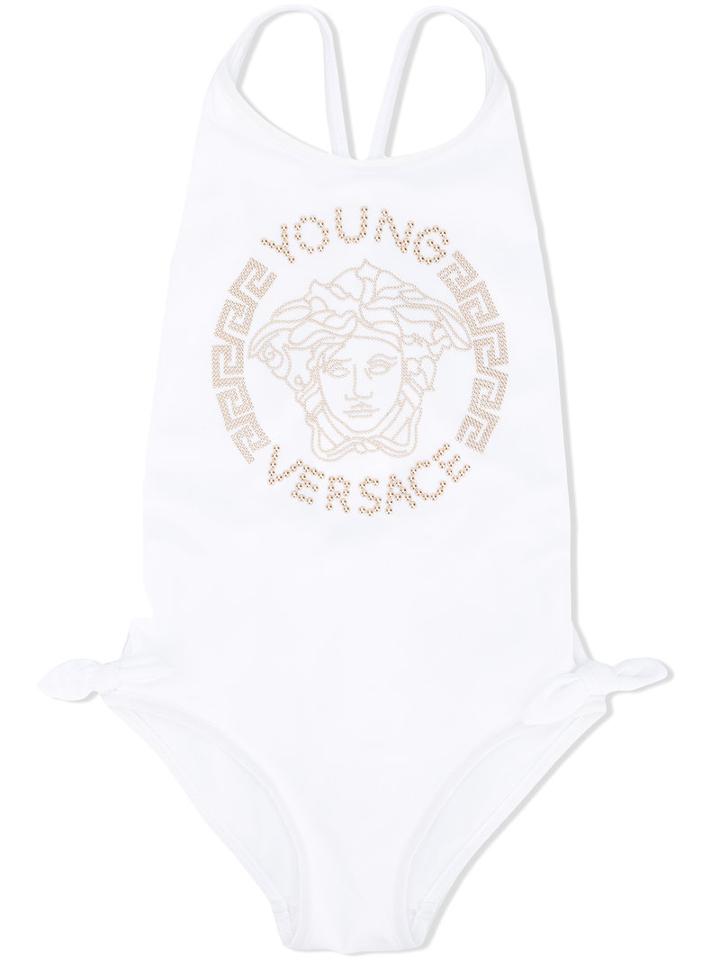 Young Versace - Logo Swimsuit - Kids - Polyamide/spandex/elastane/polyamide-8 - 6 Yrs, Girl's, White