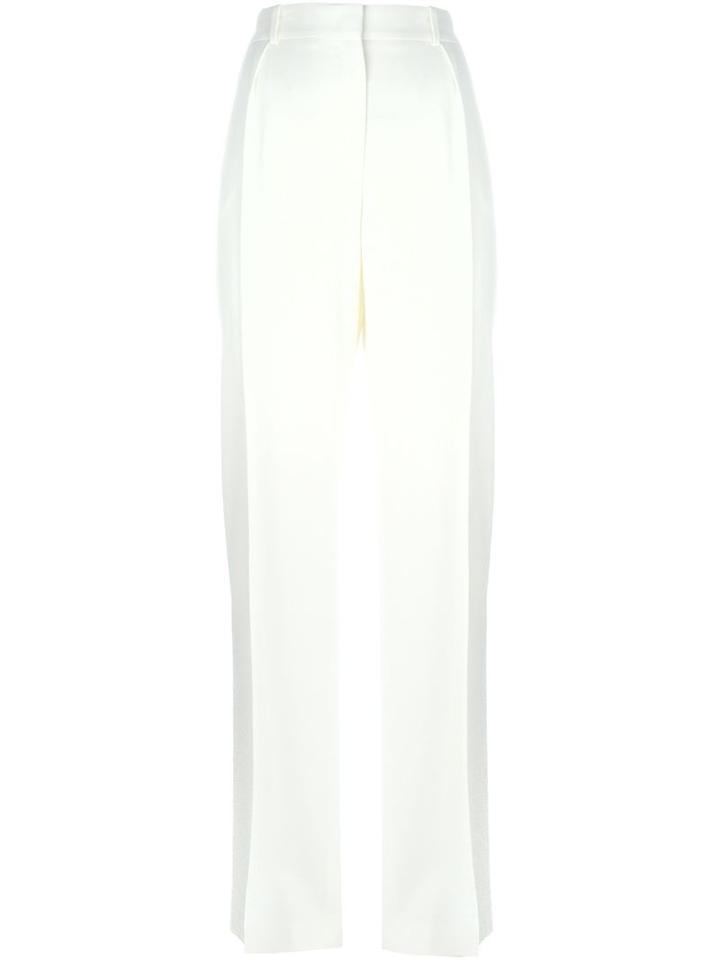 Ermanno Scervino Wide Leg Trousers, Women's, Size: 46, White, Spandex/elastane/acetate/cupro/viscose
