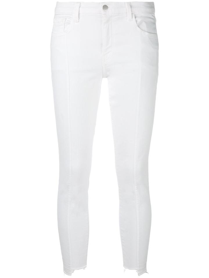 J Brand Pintuck Skinny Jeans - White