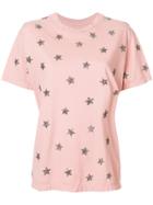 As65 Embellished Star Distressed T-shirt - Pink & Purple