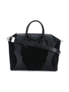 Givenchy Medium 'antigona' Tote, Women's, Black, Calf Leather/cotton/calf Suede