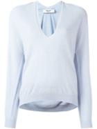 Blugirl V-neck Sweater, Women's, Size: 40, Blue, Polyamide/viscose/cashmere/wool