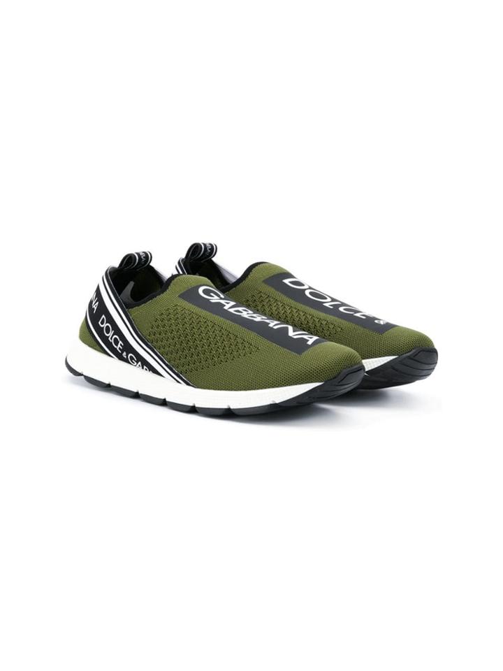 Dolce & Gabbana Kids Teen Logo Sock Sneakers - Green