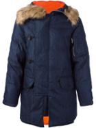 6397 Hooded Padded Coat, Adult Unisex, Size: Small, Blue, Cotton/feather Down/polyester