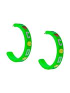 Gcds Logo Hoop Earrings - Green