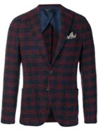 Manuel Ritz Checked Woven Blazer - Blue