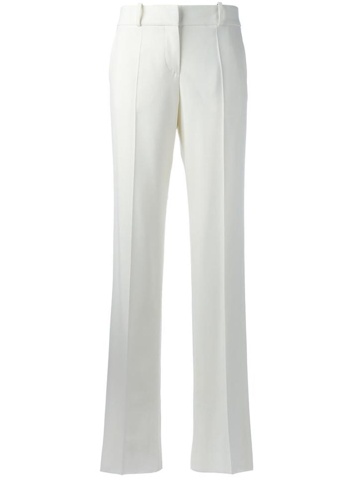Giorgio Armani Flared Trousers, Women's, Size: 44, White, Spandex/elastane/viscose/virgin Wool