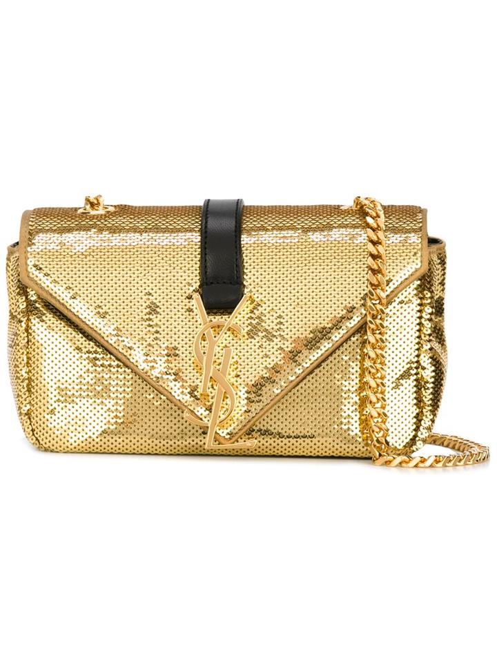Saint Laurent Baby 'monogram' Chain Bag, Women's, Grey