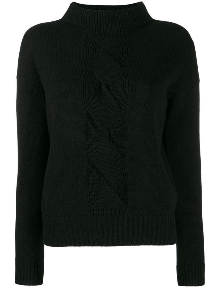 D.exterior Cable Knit Detail Jumper - Black
