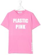 Msgm Kids Teen Logo Print T-shirt - Pink