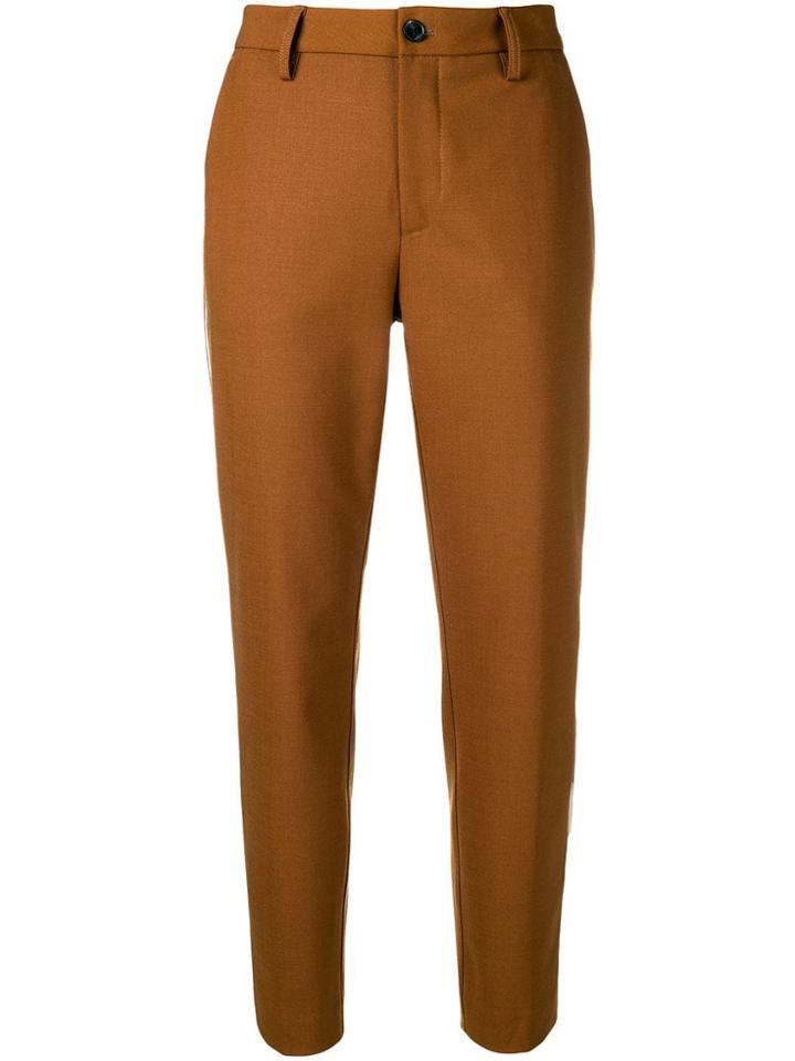 Closed Contrast Stripe High-waist Trousers - Brown