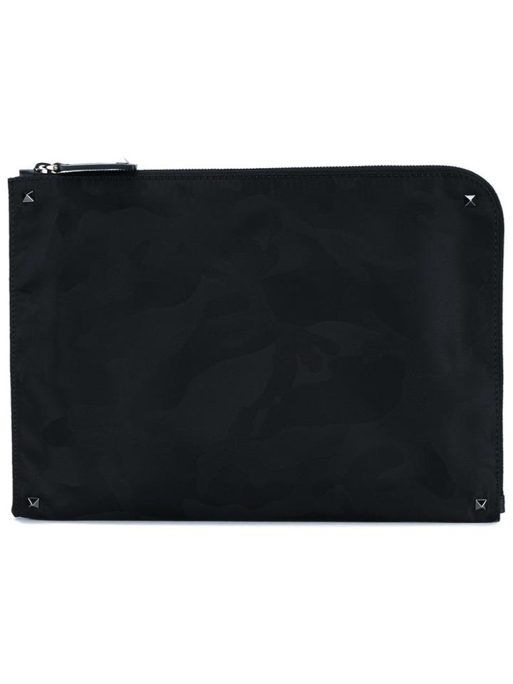 Valentino Valentino Garavani Camouflage Document Case - Black