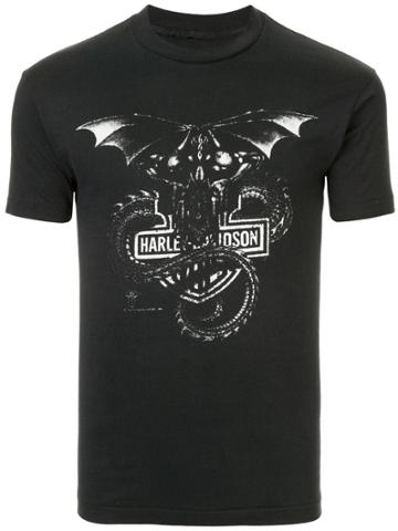 Fake Alpha Vintage Harley Davidson Printed T-shirt - Black