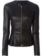 The Row 'anasta' Jacket, Women's, Size: 2, Black, Cotton/lamb Skin/spandex/elastane