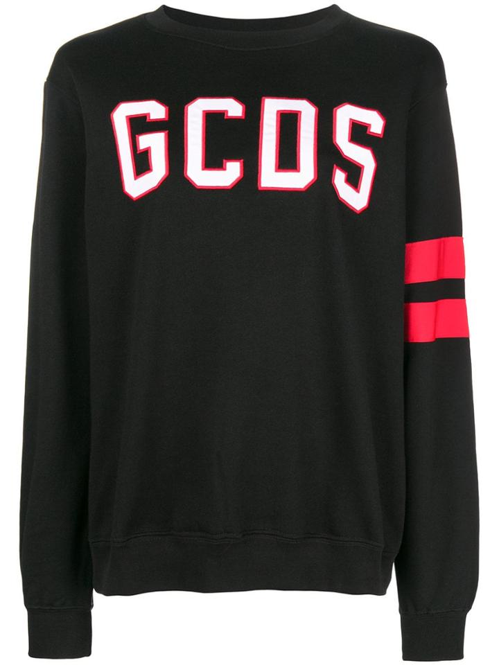 Gcds Logo Printed Sweater - Black