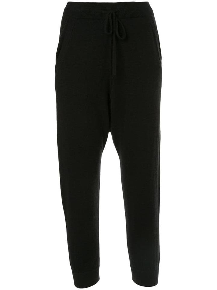 Nili Lotan Cashmere Cropped Track Pants - Black