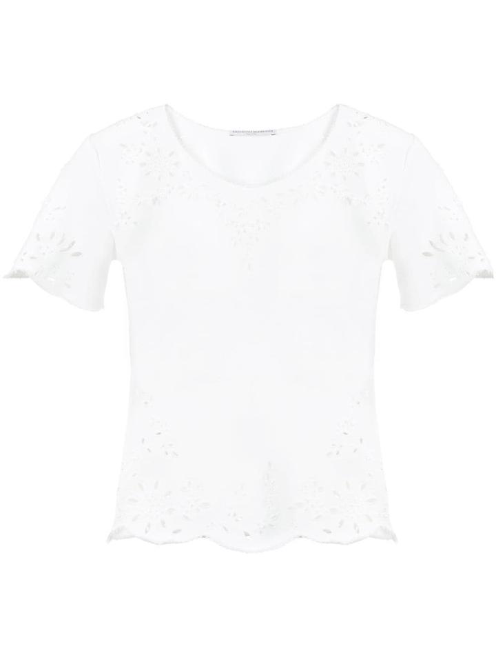 Ermanno Scervino Broderie Anglais Insert T-shirt - White