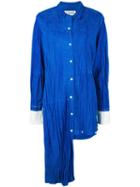 Loewe Asymmetric Shirt, Women's, Size: 36, Blue, Cotton/goat Suede