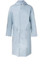 Mackintosh Long Hooded Raincoat - Blue
