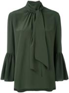 Fendi - Bell-shaped Blouse - Women - Silk - 46, Green, Silk