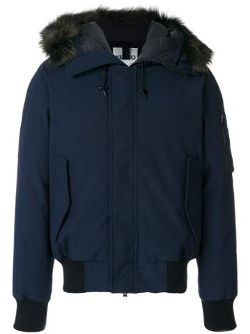 Kenzo - Hooded Jacket - Men - Feather Down/polyester/racoon Fur/duck Feathers - S, Blue, Feather Down/polyester/racoon Fur/duck Feathers