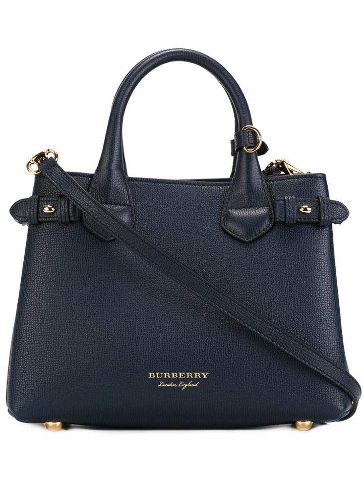 Burberry Small Banner Tote - Blue