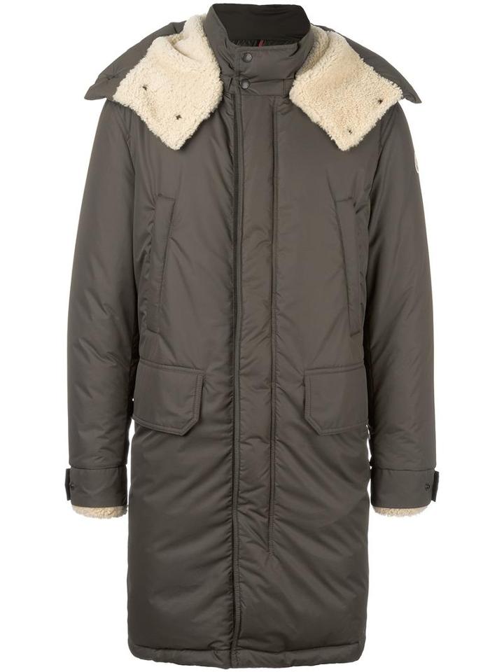 Moncler 'grafton' Padded Coat, Men's, Size: Large, Green, Feather Down/sheep Skin/shearling/polyamide/polyester