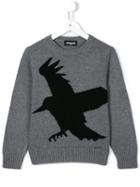 Dsquared2 Kids - Bird Print Sweater - Kids - Nylon/cashmere/wool/viscose - 6 Yrs, Grey