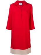 Akris Punto Colour Block Shift Dress - Red