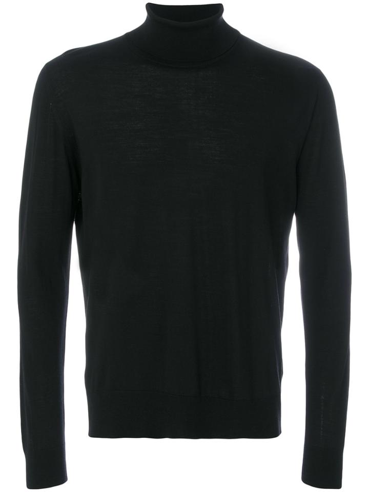Prada Roll Neck Knitted Sweater - Black