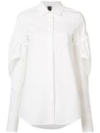 Vera Wang Puff Sleeve Shirt, Women's, Size: 2, White, Cotton