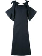 Chloé - Shoulder Cut-out Dress - Women - Silk/cotton - 40, Blue, Silk/cotton