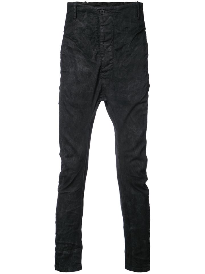 11 By Boris Bidjan Saberi Waxed Drop Crotch Pants - Black