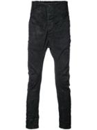 11 By Boris Bidjan Saberi Waxed Drop Crotch Pants - Black