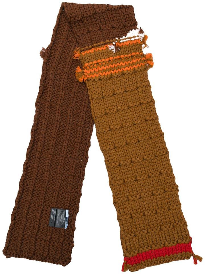 Prada Chunky Knit Dual Colour Scarf - Unavailable