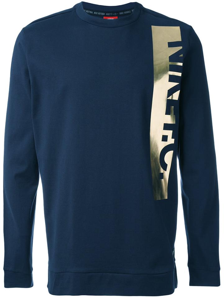 Nike - F.c. Metallic Logo Sweatshirt - Men - Cotton - S, Blue, Cotton