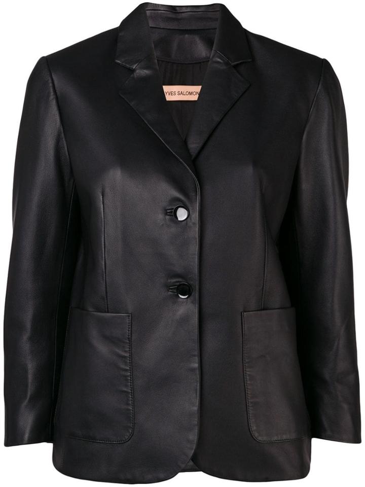 Yves Salomon Slim Single-breasted Blazer - Black
