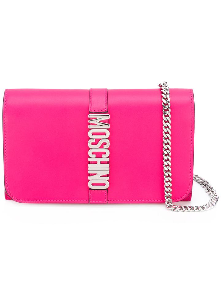 Moschino Letters Clutch - Pink & Purple