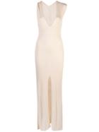 Jacquemus Long Knitted Slit Dress - Neutrals