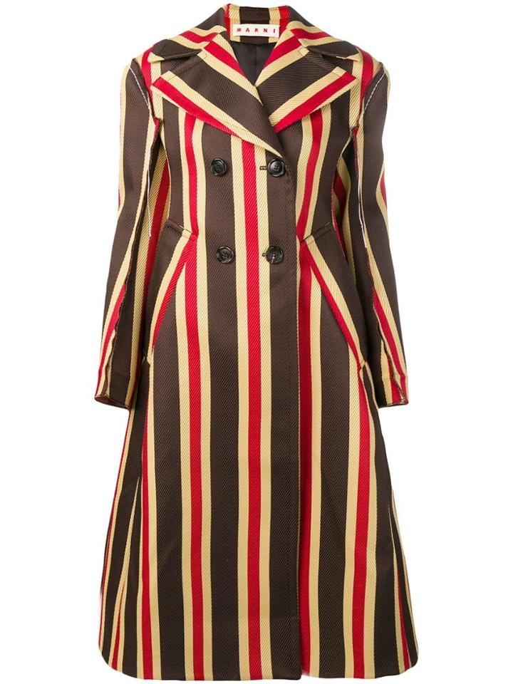 Marni Striped Coat - Brown