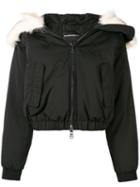 Emporio Armani Padded Faux Fur Hooded Jacket - Black