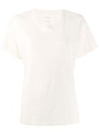 The Great. Textured Crew Neck T-shirt - Neutrals