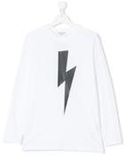 Neil Barrett Kids Lightning Bolt T-shirt - White